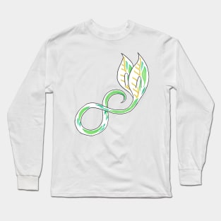 Green and Gold Infinity Seedling with Winged Leaves Long Sleeve T-Shirt